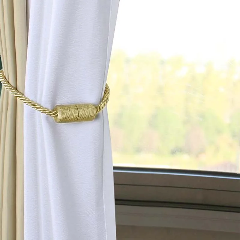 Description Picture 3 of itemFenghuangwu 1 PC Curtain Tiebacks with Strong Magnetic Decorative Drapes Weave Holdbacks Tie Backs Window Drape Accessories