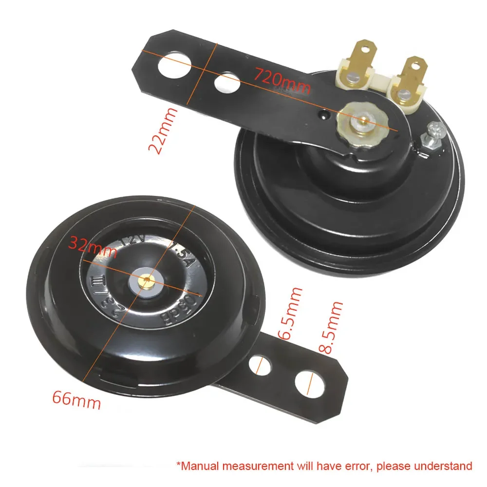 Universal Waterproof Electric Horn Kit - Loud 105dB Round Speaker for Motorcycles, Bicycles, and Scooters