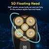 5 In 1 Electric Shaver For Men Bald Head Hair Clipper Nose Trimmer 5 Floating Blade Heads Shaving Beard Knife Rechargeable Razor 2