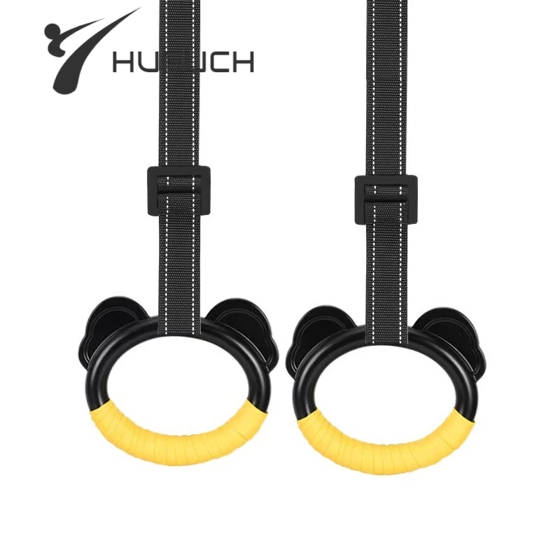Kids Gym Ring With Adjustable Straps Buckles Indoor Pull-up Fitness Gymnastics Rings Home Exercise Equipment