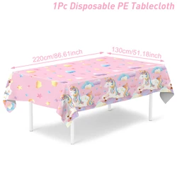 Rainbow Unicorn Tablecloth - Colorful Party Decoration for Birthdays and Baby Showers (Style 7)
