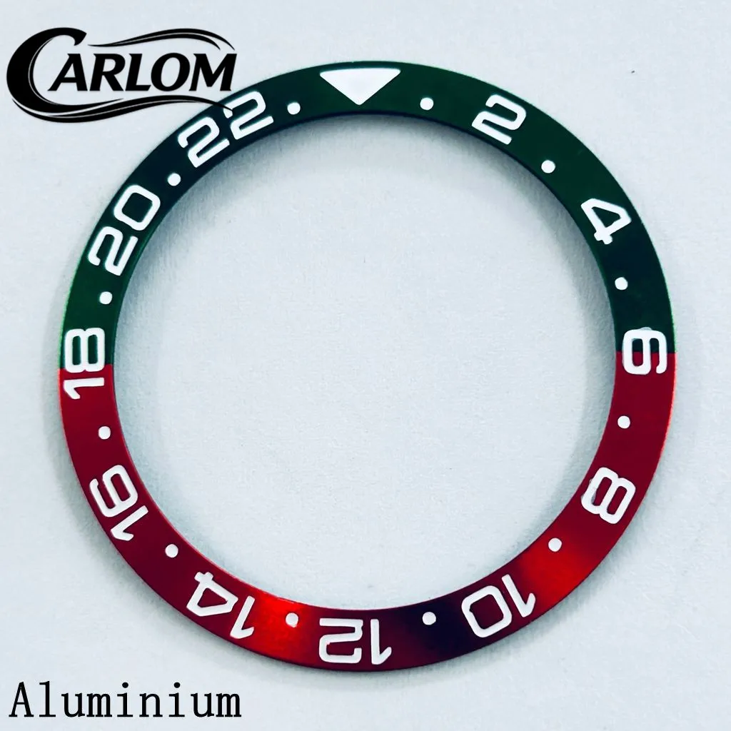 Multicolor GMT Aluminum/Ceramic Sloping Bezel Insert for 40mm Watch Case - Premium Watch Accessory