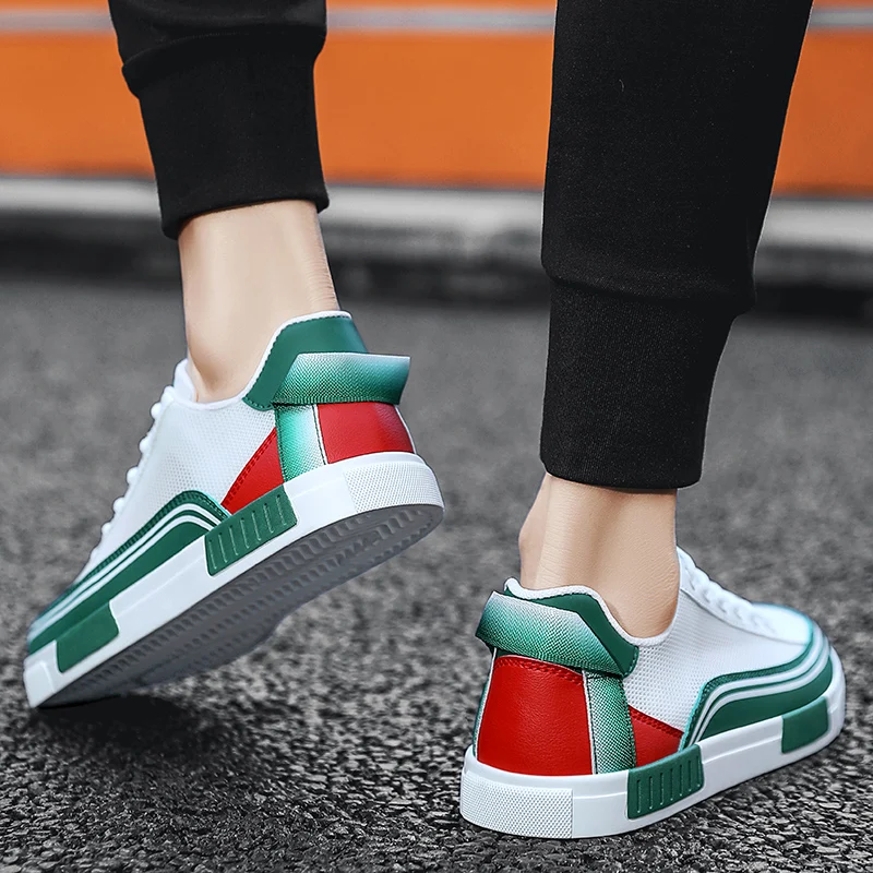COOLVFATBO Men Casual Shoes 2023 Sports Leisure Fashion Height Increasing Couple Shoes Outdoor Mesh Shoes Men Lace-Up Sneakers