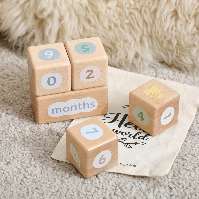 Baby Monatliche Meilenstein Block Set Baby Alter Meilenstein Zeichen Holz Baby Foto Prop Set Neugeborenen Foto Memorial Zubehör – Detail 12
