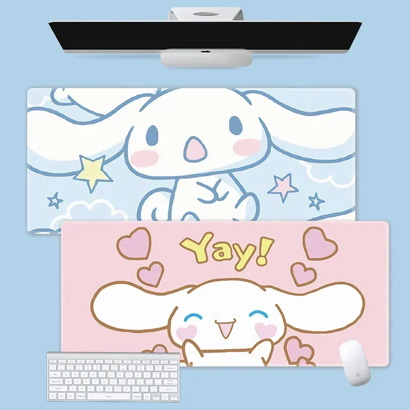 Mouse Pad Kawaii Cinnamorolls Large Mat Gaming Mousepad Compute Mouse Gamer Stitching Desk Mat XXL for PC Keyboard Carpet
