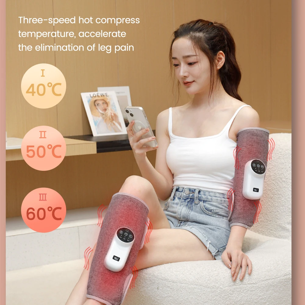 

Air Pressure Leg Massager Wireless Heating Calf Arm Massage Promote Blood Circulation Air Wave Compression Varicose Veins Relief