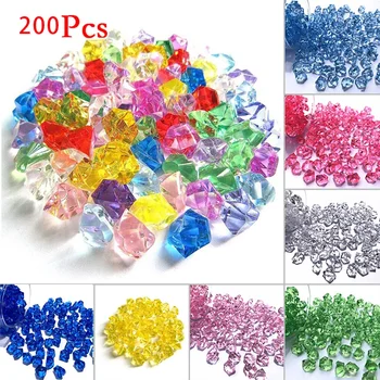 Gema de cristal acrílico para acuario, piedras coloridas para pecera, decoración de florero, decoraciones para fiesta de boda, manualidades, 200 piezas 1