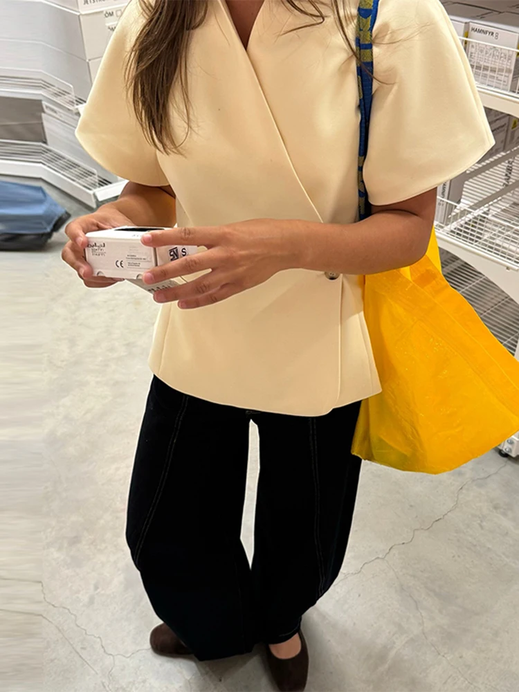รูปสินค้า เสื้อคลุมสไตล์เบลเซอร์ คอวี ผูกเอว ใส่ทำงานได้ทุกโอกาส