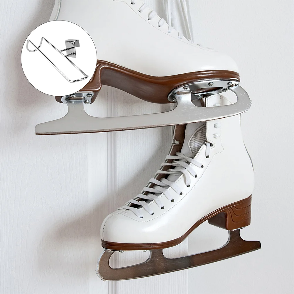 2 Pcs Ice Cube Tray Skate Rack Skates Display Stand Holder Shoe Hanger Stake Roller Silver