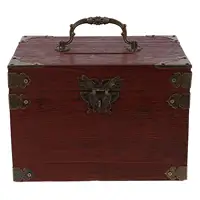 Wooden Piggy Bank Money Saving Jar Large Capacity Home Decor Vintage Storage Box Lid Lock Design Kids 1