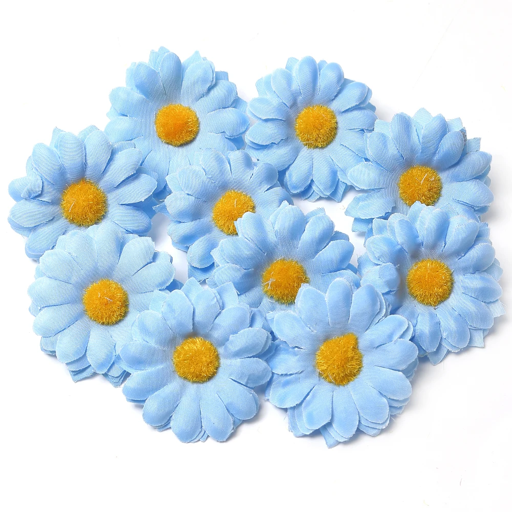 10/20 Stück Gänseblümchen-künstliche Blumenköpfe aus Seide, künstliche Blumen für Heimdekoration, Hochzeit, Party, DIY, Kranz, Sammelalbum, Basteln, Geschenkzubehör – Detail 11