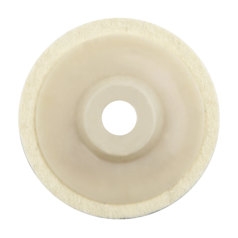 

For Car Woodwork For angle grinder Wheel 12mm Wool Felt Beige Pad Disc Rotary Tool Round 4inch Sale Useful Durable Buffing