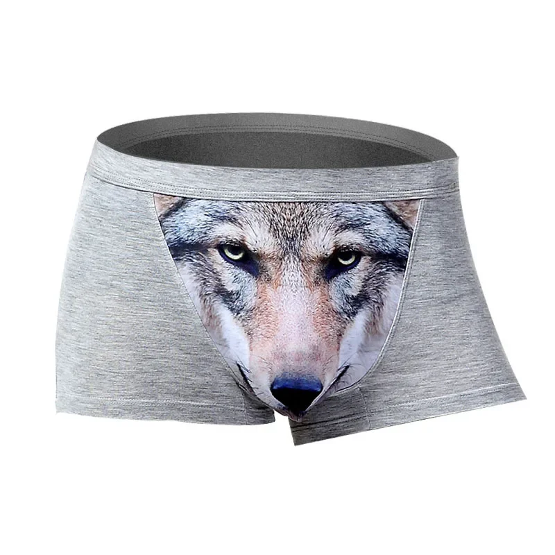 

Трусы-боксеры мужские из модала, забавное нижнее белье с U-образным мешочком, дышащие, мультяшное нижнее белье