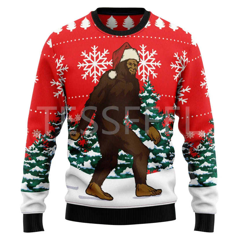 thumbnail image 1 of Suéter feo de Navidad para cosplay, dibujo de perro, gato, Papá Noel, tatuaje de manga larga, impresión 3D, otoño e invierno, jersey informal Harajuku 14, 1 of 5