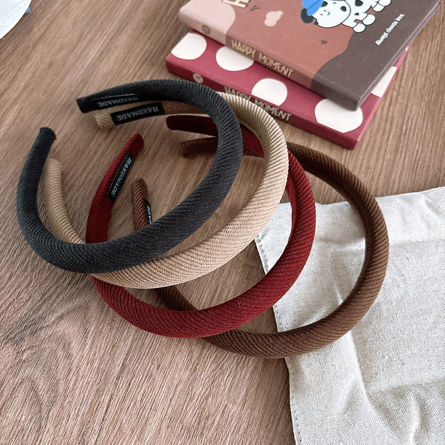 Koreanische Winter Einfache Schwamm Stirnband Haarbänder Scrunchies Frauen Mädchen Kinder Haar Kopf Hoop Bands Zubehör Kopfschmuck Headwe – Detail 13