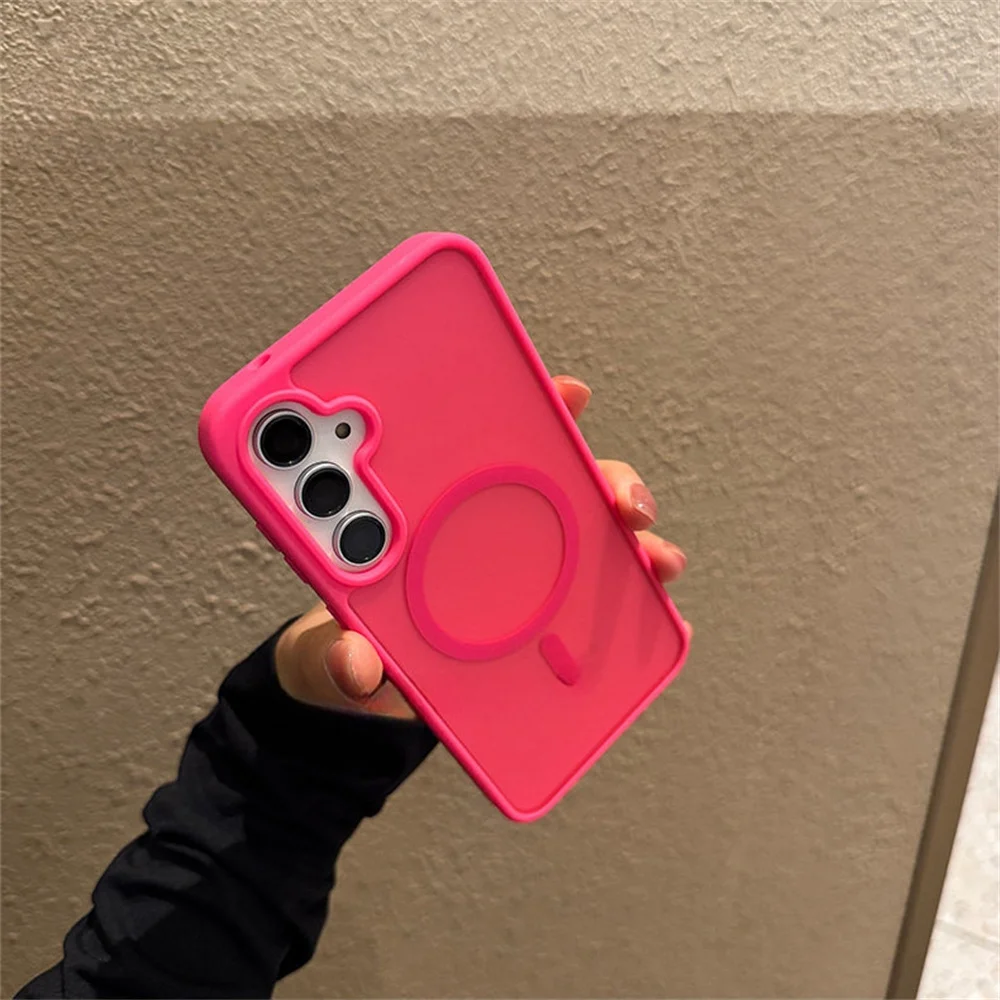Candy Color Matte Translucent Magnetic Shockproof Phone Case
