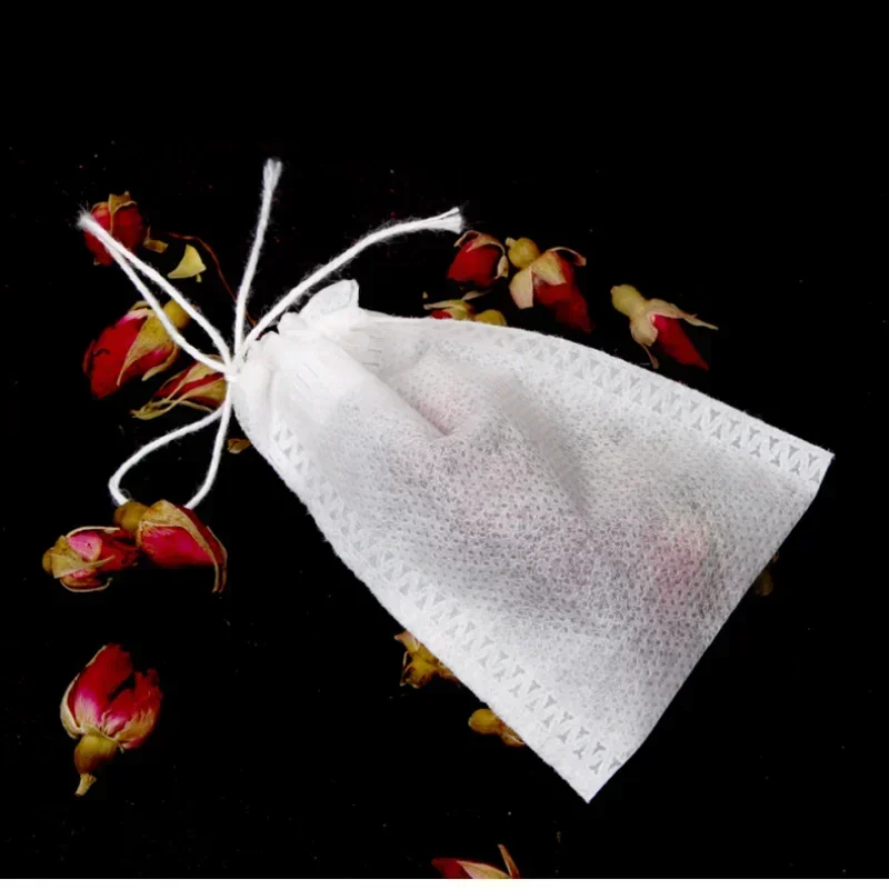100 Pcs Disposable Tea Bags Filter Bags Tea Infuser String Heal Seal Food Grade Non-woven Fabric