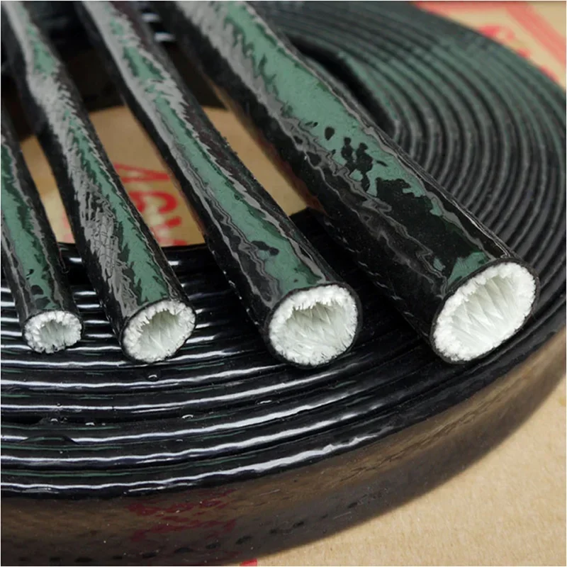 High Temperature Resistant Fiberglass Tube Silicone Resin Coated Glass Fiber Braided Fireproof Sleeve Fire Retardant Casing Pipe protective sleeve fiberglass sleeving