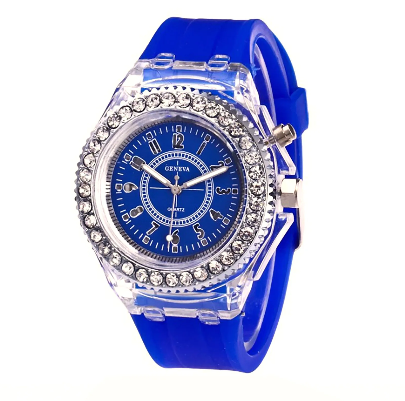 Luminous Personality Rhinestone Led Harajuku Korean Fashion Trend Male and Female Student Couple Jelly Quartz Watch Inteligente 5
