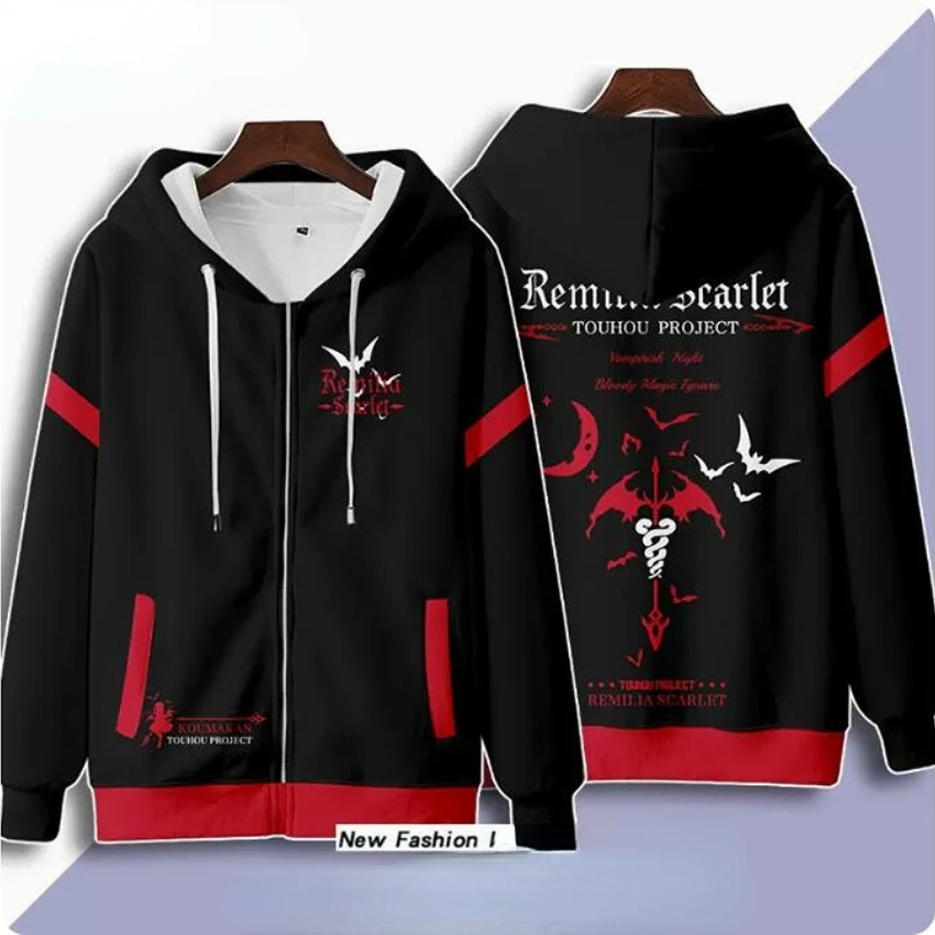 

Толстовка с капюшоном на молнии для мужчин и женщин, худи с 3D-принтом Аниме TouHou Project, свитшот с графическим рисунком Амилия Алая, для косплея, куртка с капюшоном на молнии, верхняя одежда