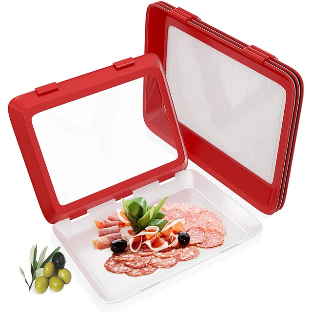 Food Plastic Preservation Tray- stackable food preservation trays- Reusable  fresh tray food storage for Vegetable Fruit