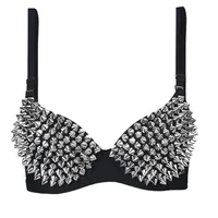 Nouveau Lingerie Sexy sous-vêtements soutiens-gorge pour femmes Steampunk Spike goujons soutien-gorge haut sans fil soutien-gorge mode fête Club hauts sous-vêtements féminins 1