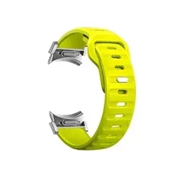 Silicone Sport Strap 20mm Watchband - Versatile Fit - Watch 5 Pro 45mm (Lime Silver)
