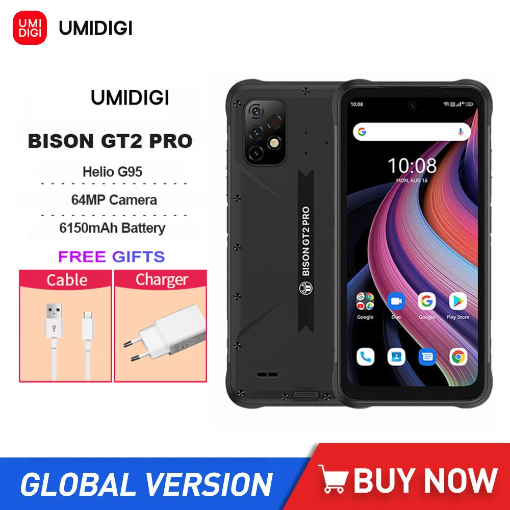 

Смартфон UMIDIGI BISON GT2 Pro защищенный, 8 ядер, 8 + 256 ГБ, 6,5 дюйма, Android 12, камера 64 мп, 6150 мАч, 4G