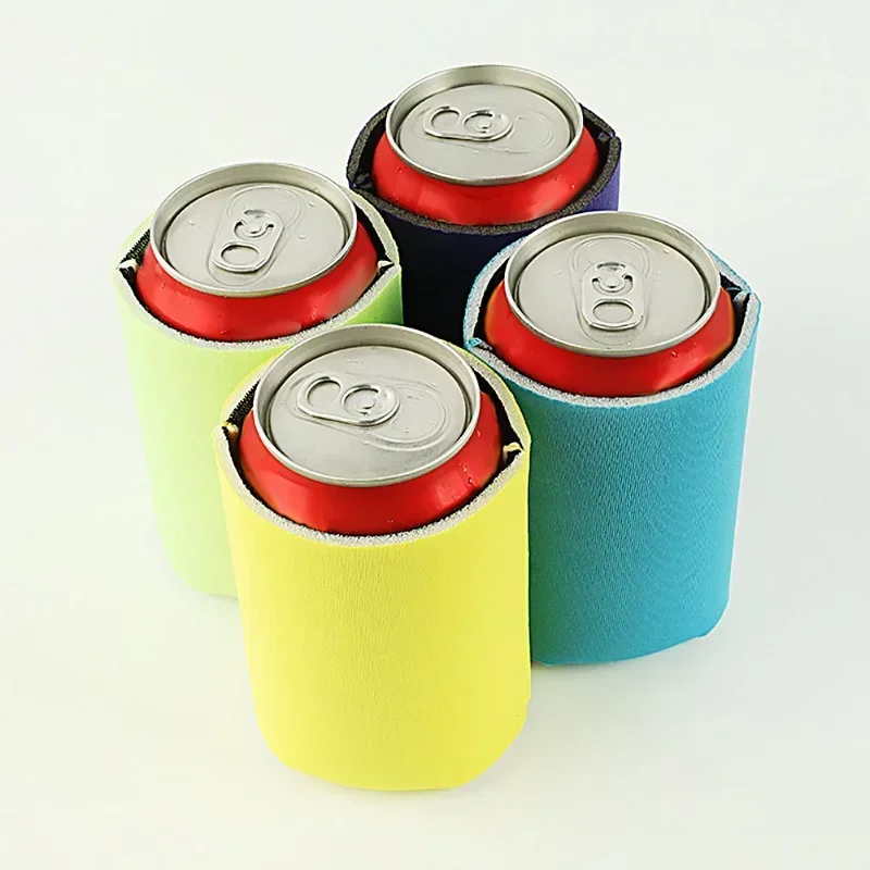 New Foldable Blank Can Stubby Cooler Holder Sleeve Sublimation Heat Transfer Portable Rubber Can Cup Beer Mug Cover