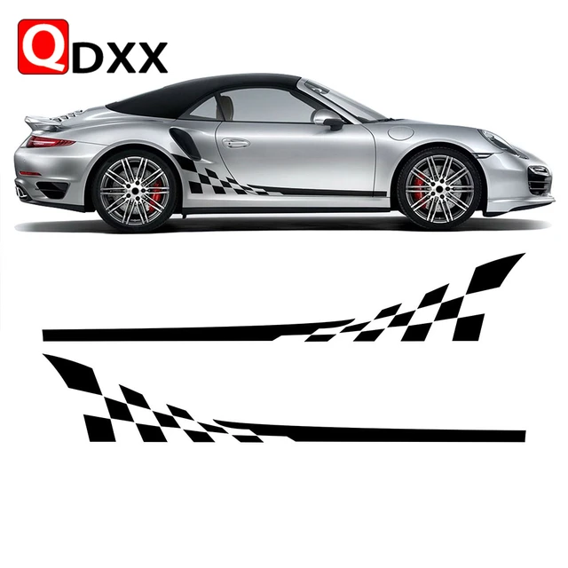 Racing Flag Graphics Sticker Car Door Side Skirt Vinyl Decals For Porsche  911 997 Exterior Accessories Sport Stripes Sticker - AliExpress