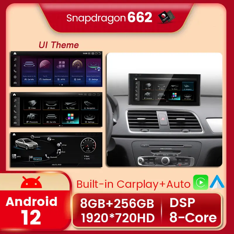 

NavlFly KSW Android 12 API32 For Audi Q3 2013-2019 Car Intelligent System DVD Video Player Qualcomm 662 Voice Control Carplay BT