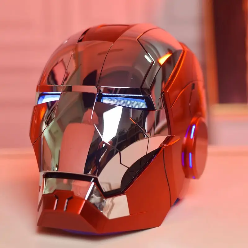 Marvel 1: 1 Iron Man Mk5 Jarvis Helmet Remote Voice Control Auto Helmet Mask With Led Light Figure Boy Christmas Birthday Gift image 2