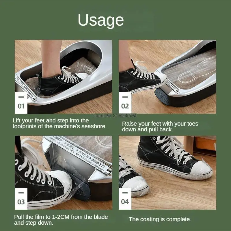 Automatic Shoes Cover Machine with Film, Disposable Shoe Cover, Membrane Dispenser, Household Stepping Booties Maker