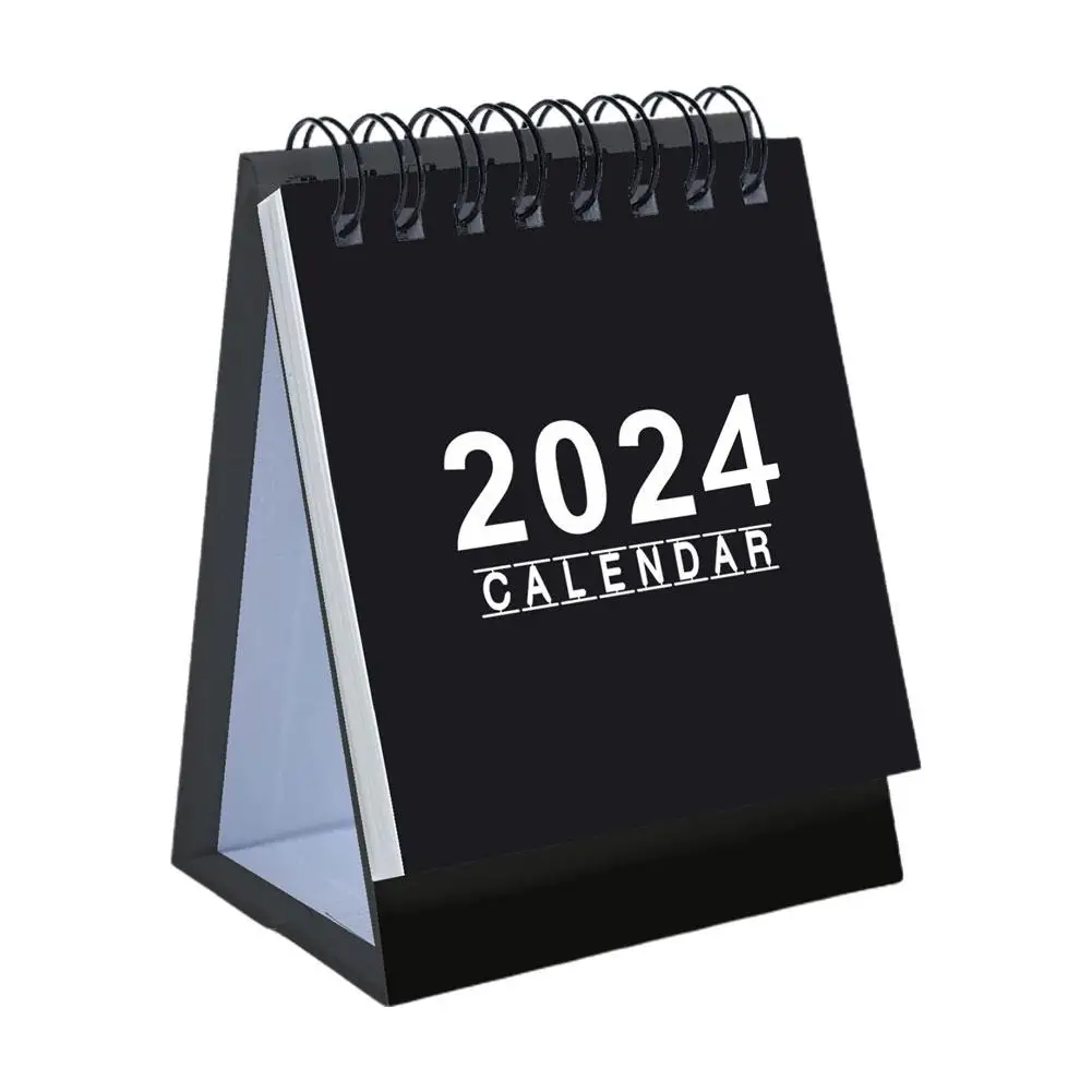 Black White 2024 2025 Desk Calendar Kawaii Coil Calendar Planner Daily Cute Supplies Monthly Office Agenda List Do To Organ O3R9