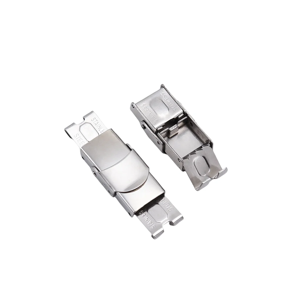 10 Stück Edelstahl Crimp backen verschluss Uhren armband verschlüsse Leders chnalle Armband Bajonett verschluss Schmuck herstellung Zubehör Zubehör – Detail 1