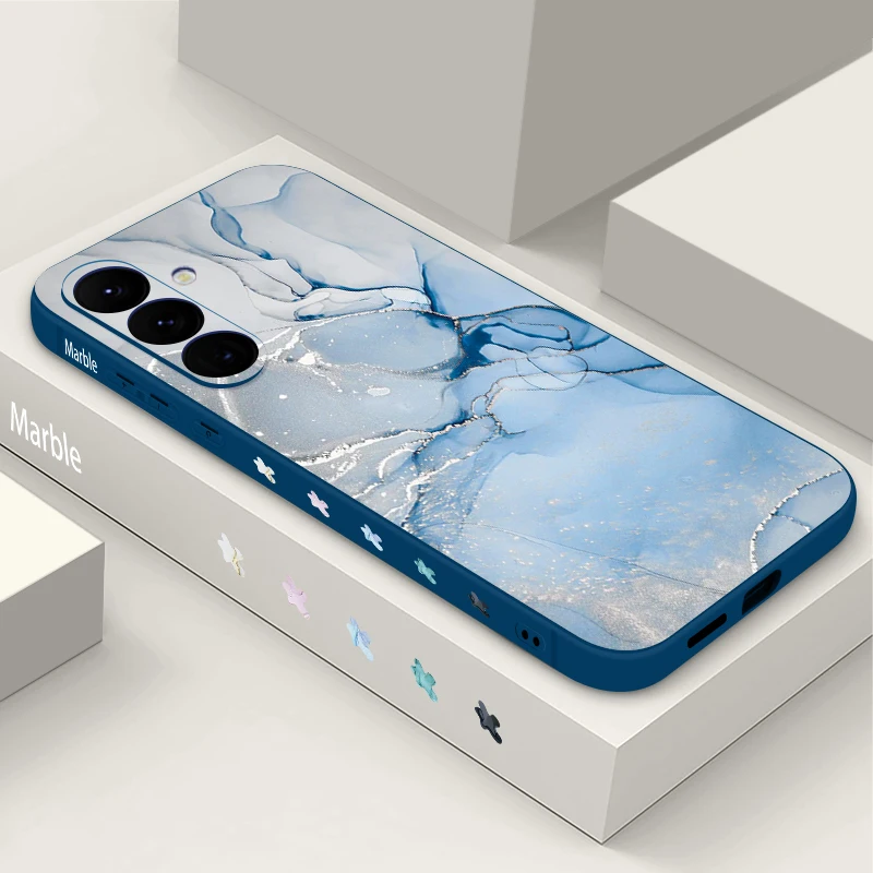 Elegant Marble Print Soft TPU Lanyard Phone Case