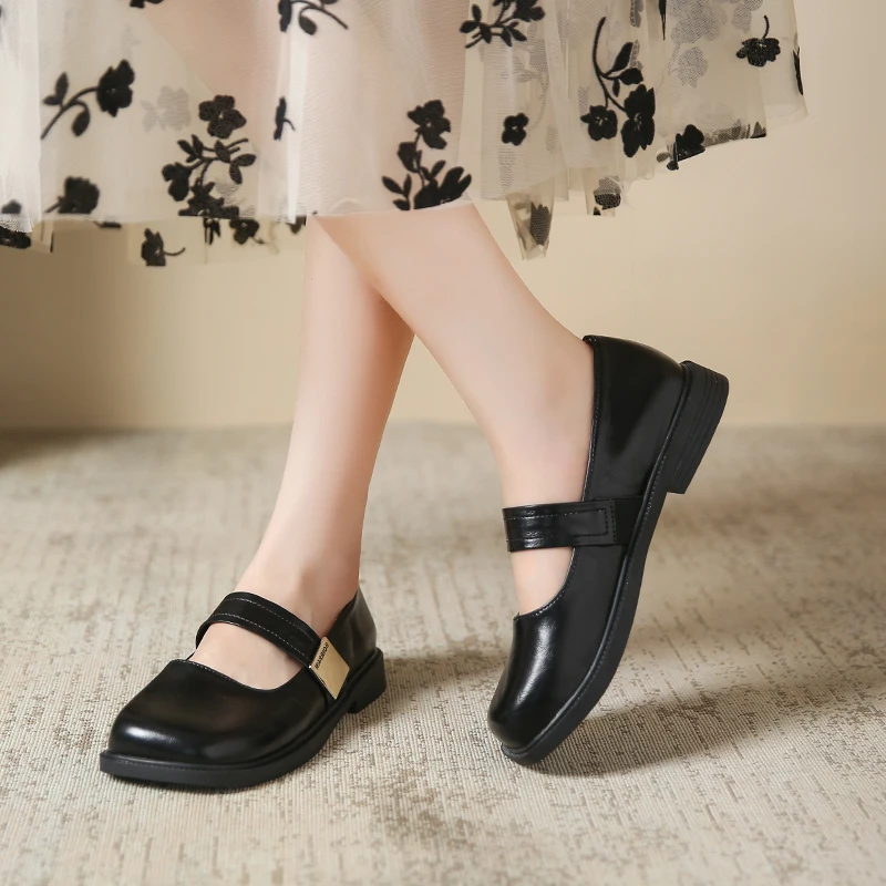 Aphixta 2024 New 2.5cm Low Heels Mary Janes Square Toe Patent Leather Women Shoes Elegant Shallow Pumps Metal Buckle Autumn Shoe