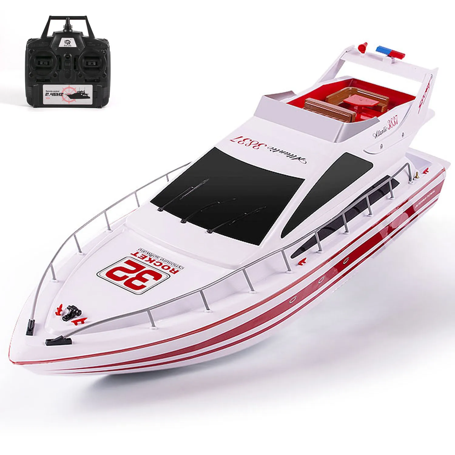 Toys Heng Long 2.4G RC High-Speed Racing Boat Wireless Control Luxury Yacht Ship Motor ESC Painted Finished Model Boys Gifts 5