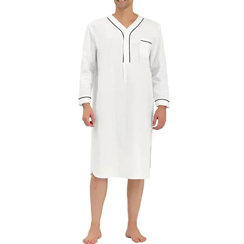 

Size Plus Homewear Comfort Bathrobes Robes Men's Sleeve Spring Pajamas Autumn Cotton Long Lightweight Sleep