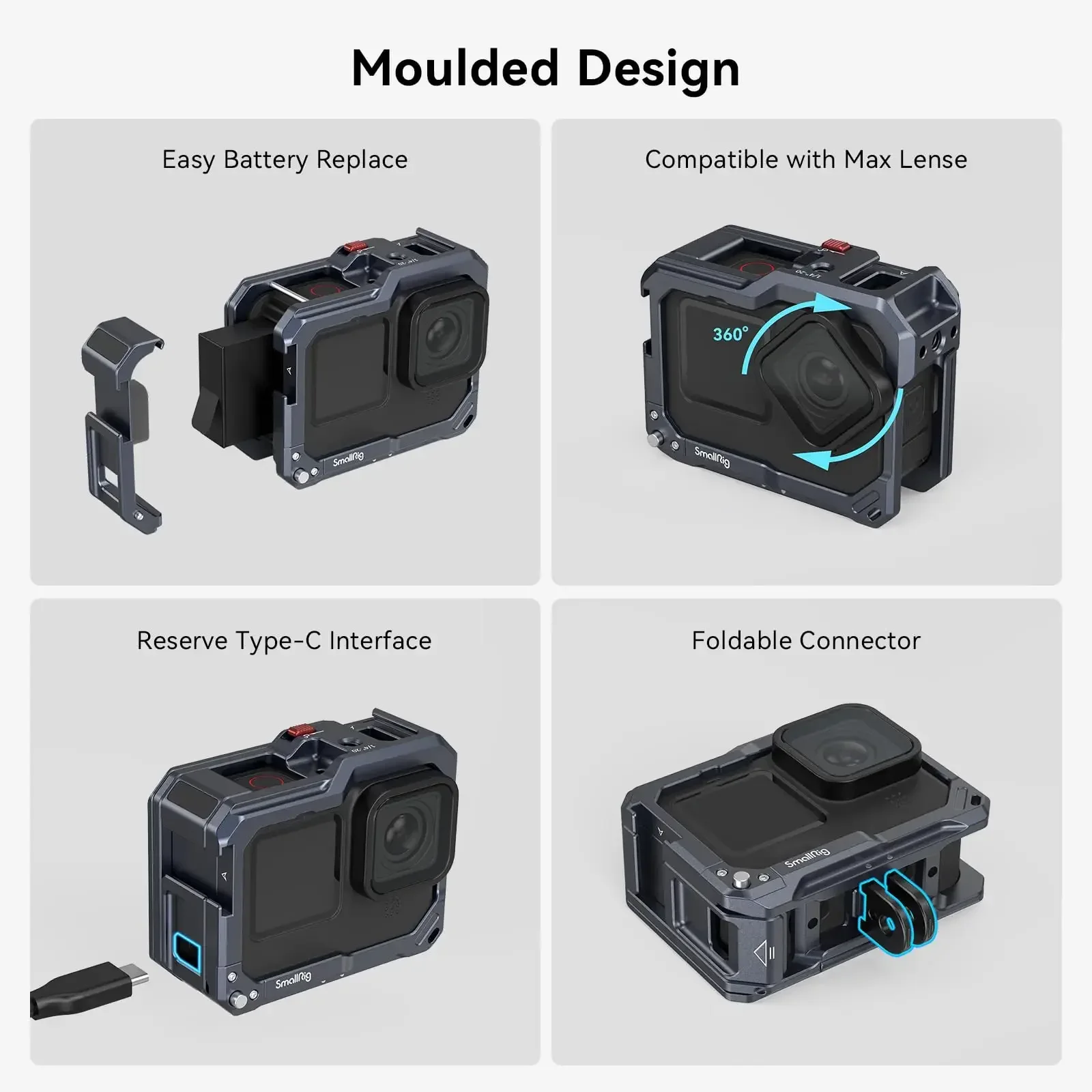 SmallRig Action Camera Full Protection Cage for Hero 13 /Hero12/Hero11/Hero 10/H