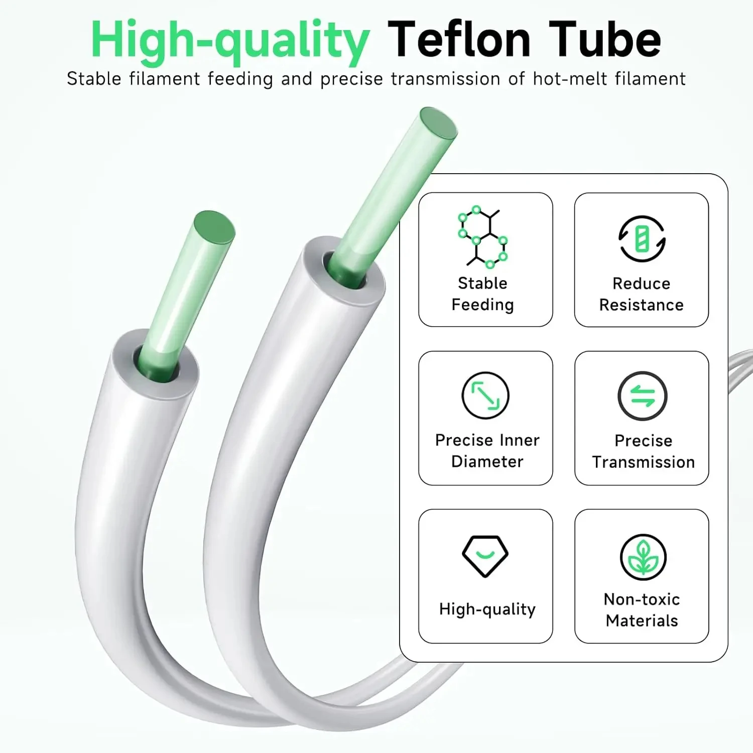 High-Quality 2.5mm ID x 4mm OD PTFE Tube for Direct Drive Extruder 3D Printers