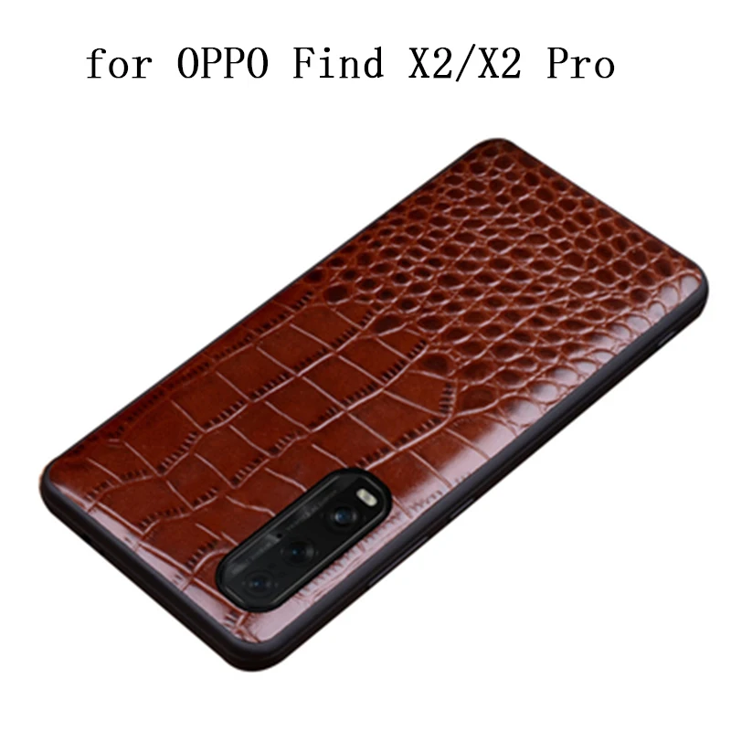 

Handmade Genuine Leather Case OPPO Find X2 Pro Luxury Ultra-thin Back Skin Cover OPPO Find X2Pro Crocodile Fashion Shell Coque