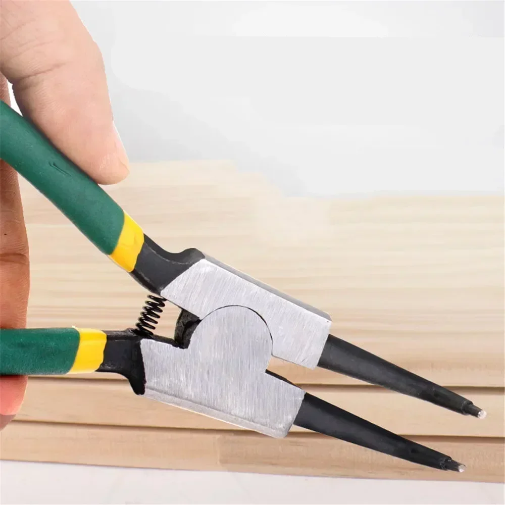 4Pcs 7'' Long Nose Plier Staight Snap Ring Remover Set With Storage Bag Circlip Pliers Bent Plier Inner Outer Retaining 4