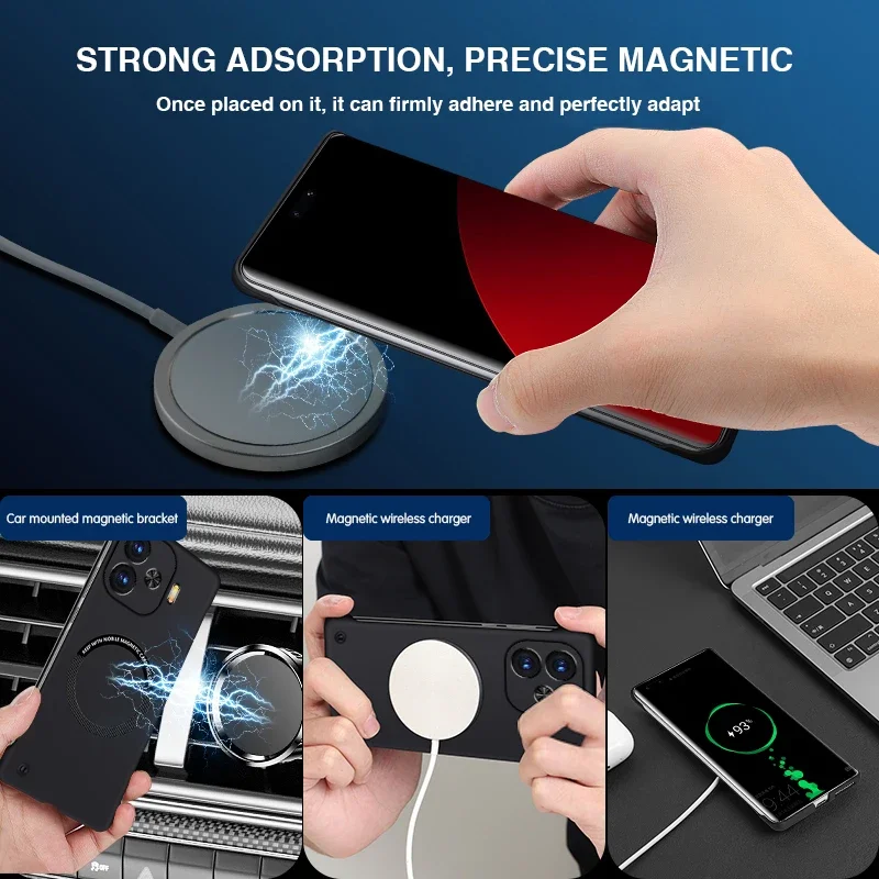 Ultrathin Magnetic Frameless Matte Phone Case - Pure Hard PC Cover