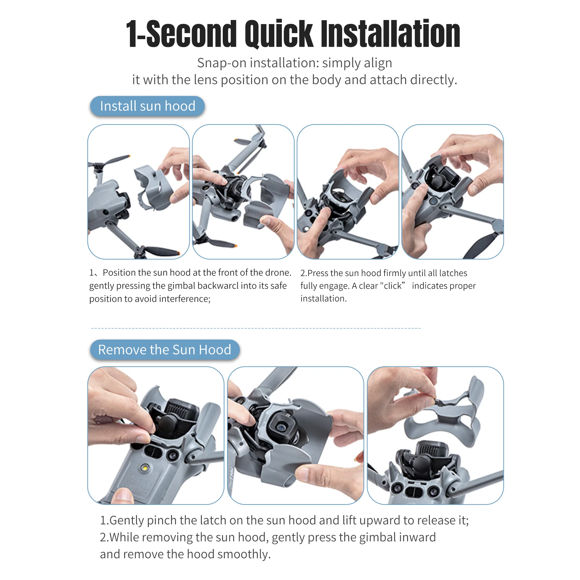 Pare-soleil pour DJI Mini 5 Pro offrant une protection écran anti-reflet, idéal pour les vols en plein soleil