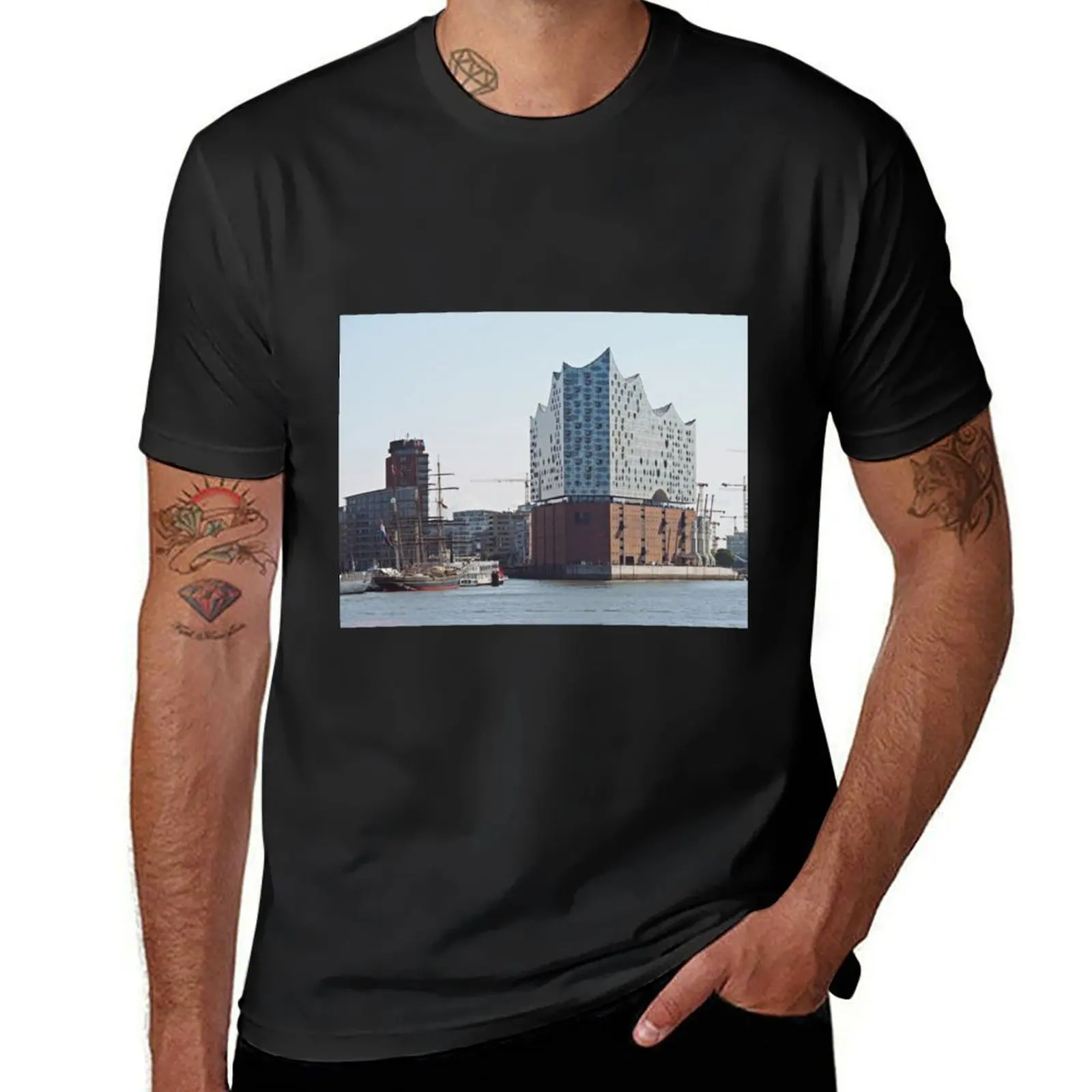 

Elbe Philharmonic Hall (Elbphilharmonie) T-Shirt Short sleeve tee summer clothes funnys heavyweights workout shirts for men