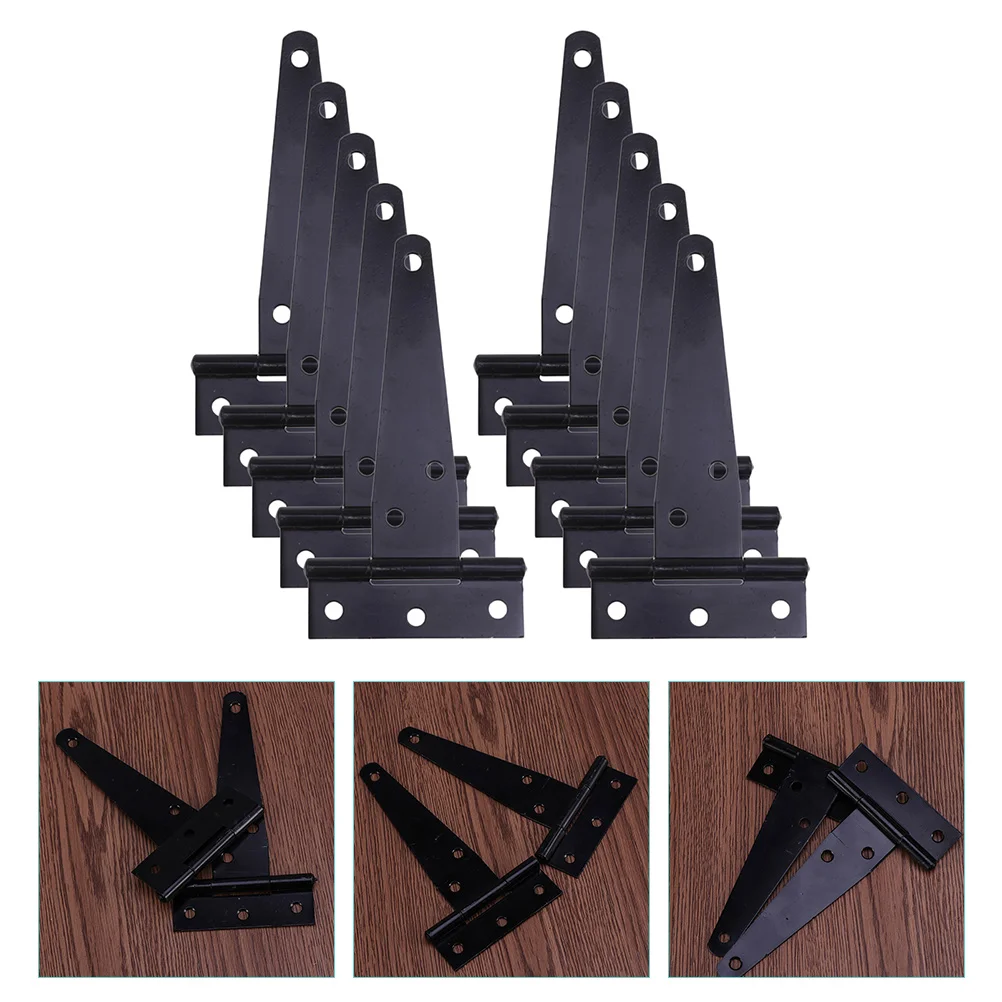 10 Pcs Triangle Hinge Fence Gate Hinges Strap Hardware Yard Door Latch Wooden Fences Iron Gates Tee Barn