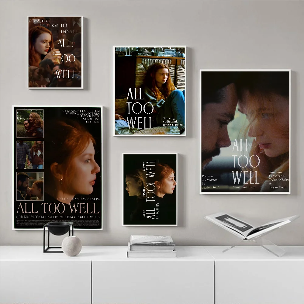 Short Film All Too Well Lyrics Memorial DIY Sticky Poster Waterproof Paper Sticker Coffee House Bar Home Decor