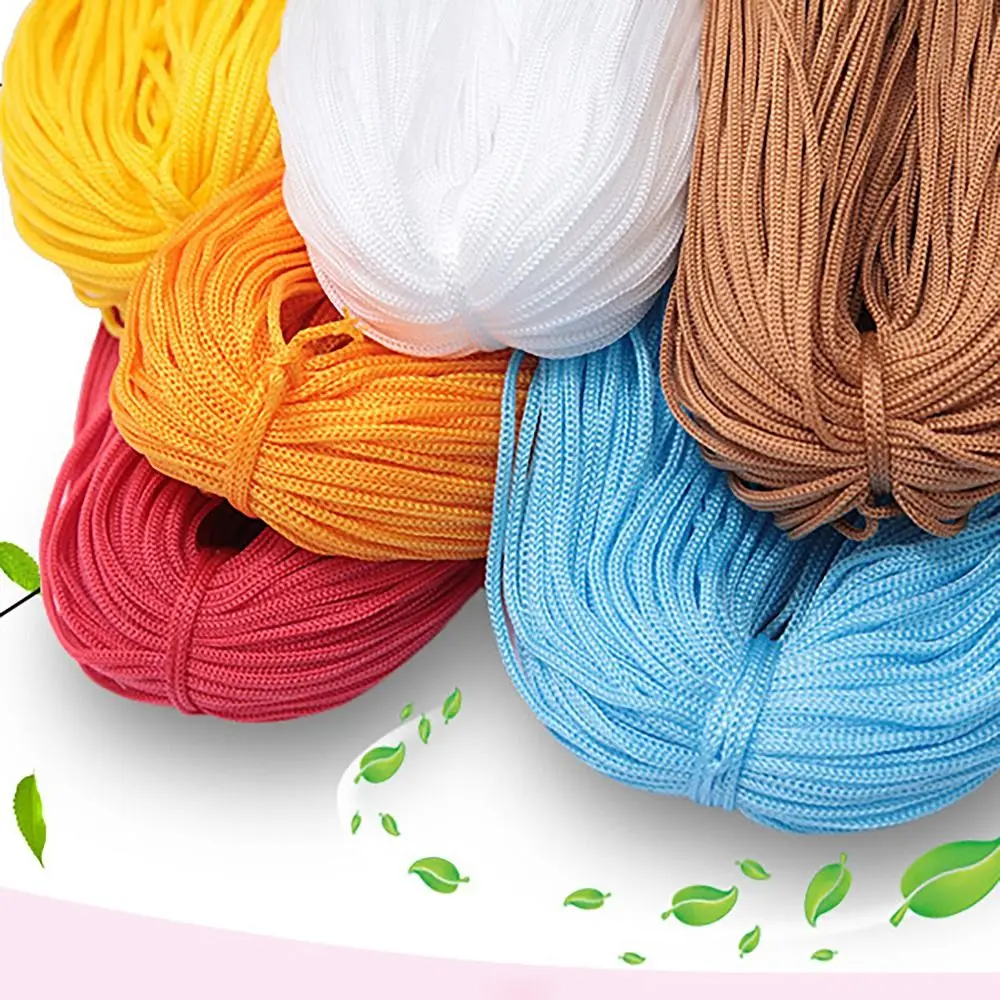 Textured 200M 3mm DIY Macrame Rope Hollow Line Hand-Woven Nylon Cord Hat Bag Shoe Doll Handicrafts Thread 2