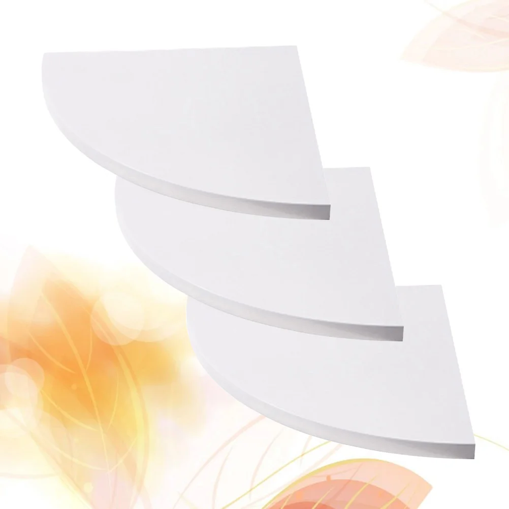 3 Pcs 벽 마운트 코너 선반 플로팅 책장 디스플레이 랙 라운드 디자인 복합 보드 계층화 된 방 장식